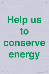 Help us to conserve energy 